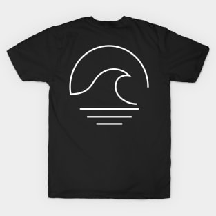 Minimal Wave and Sun White T-Shirt